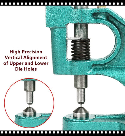 Manuelle Knopflochmaschine - Ösenstanzwerkzeug für Schneider mit 3 Stanzen und 1500 Ösen, 1500 Knopf