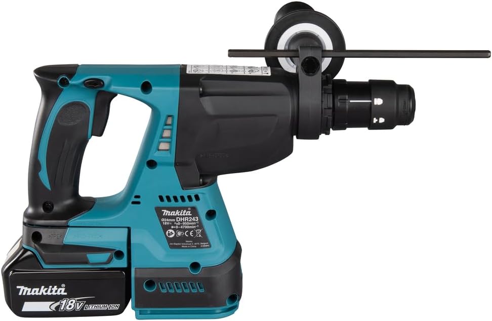 Makita Akku-Kombihammer für SDS-Plus, (18 V, 5,0 Ah im Makpac inklusive 2 Akkus und Ladegerät), DHR2
