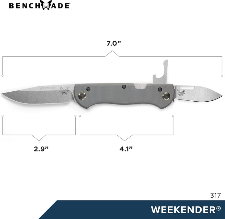 Benchmade Weekender 317 Cool Grey G10 - Stonewash Finish, Cool Grey G10 - Stonewash Finish