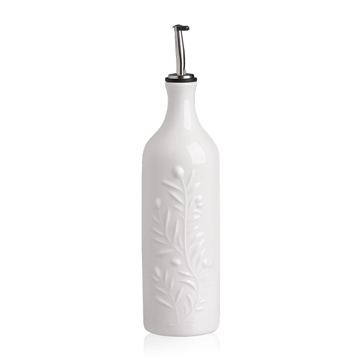 Sweejar Home Grosse Keramik-Olivenöl-Spenderflasche, 700ml Relief undurchsichtige Öl-Menage schützt