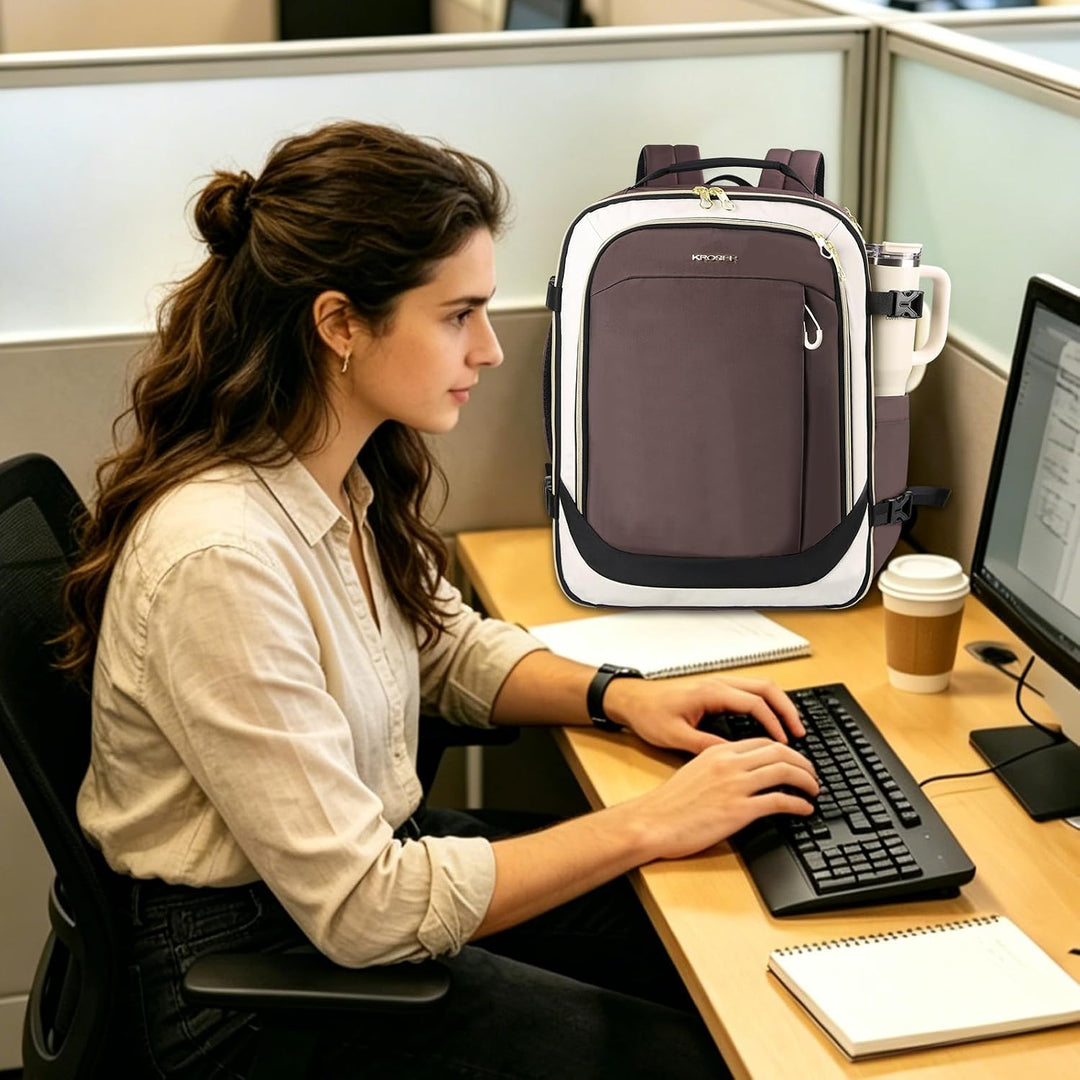 KROSER Laptop Rucksack 17,3 Zoll Handgepäck Daypack wasserabweisende Multifunktions-Laptoptasche für