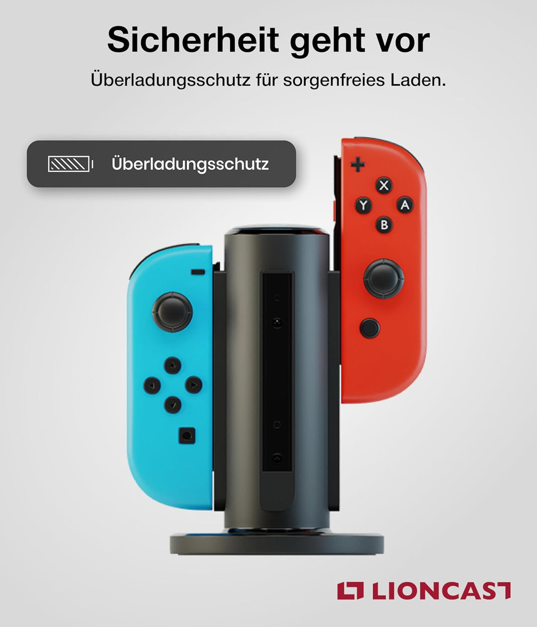 Lioncast® Joy Con Quad-Charger für Nintendo Switch [mit LED Ladeanzeige] - Nintendo Switch Controlle