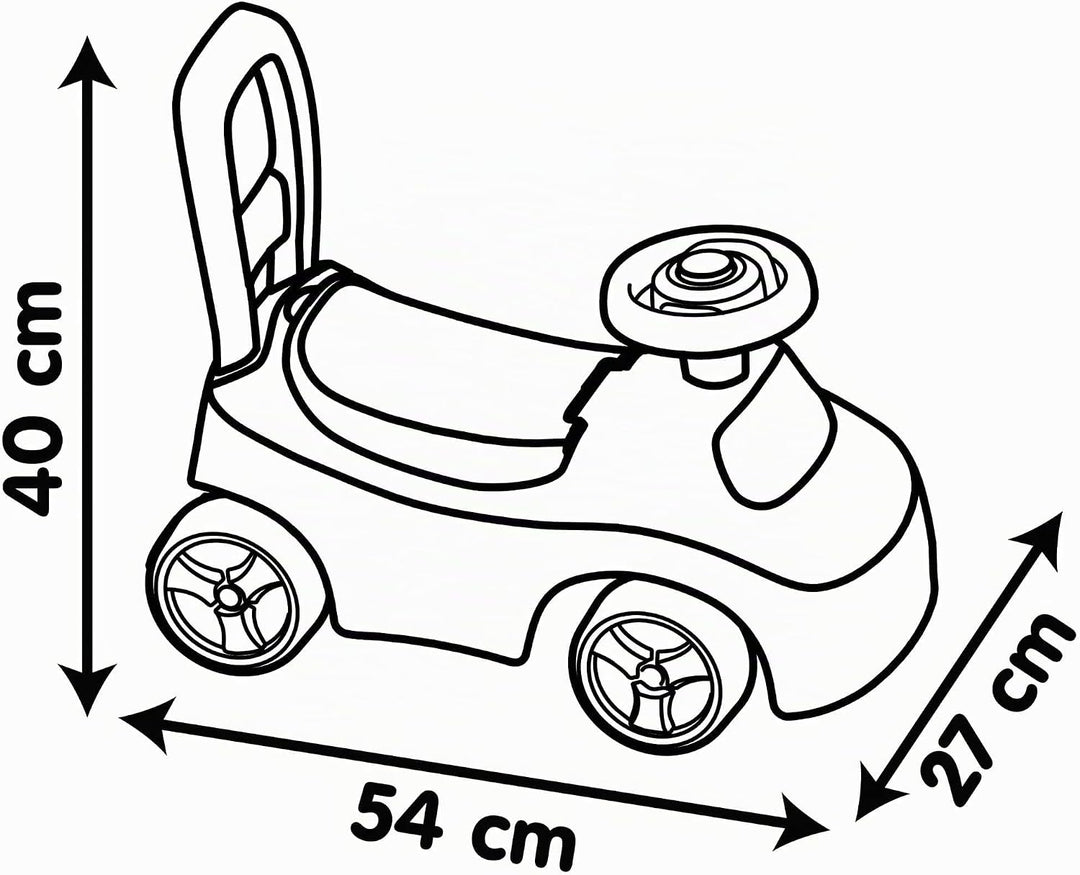 Smoby Mein erstes Auto – wendiges Rutscherfahrzeug mit Hupenlenkrad – Rückenstütze, Staufach, Kippsc