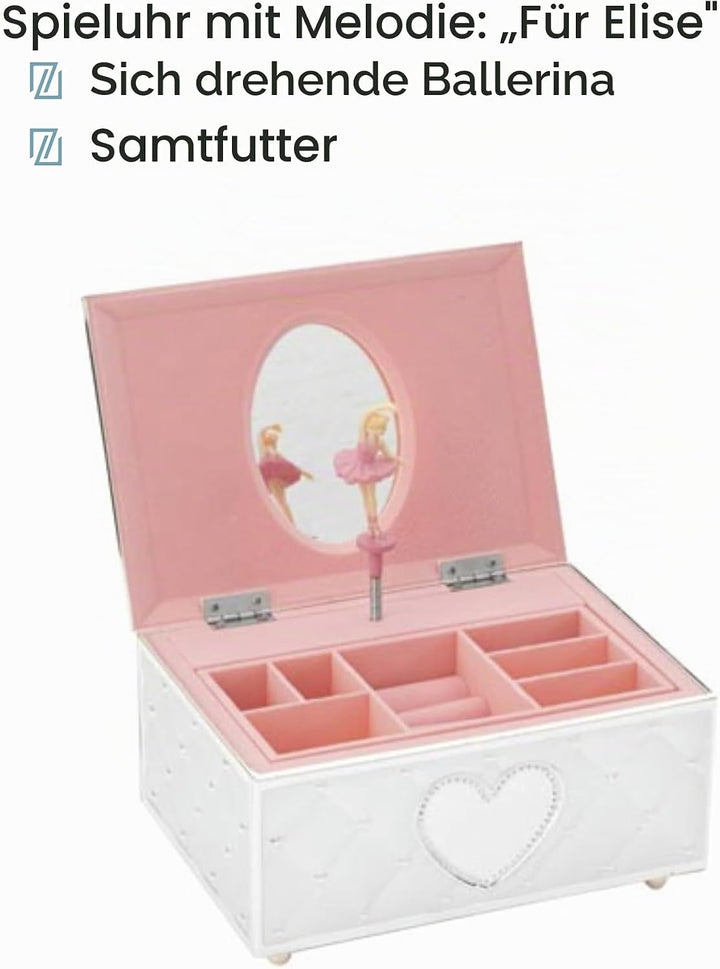 Zilverstad Schmuckdose Ballerina Uhr, Silber