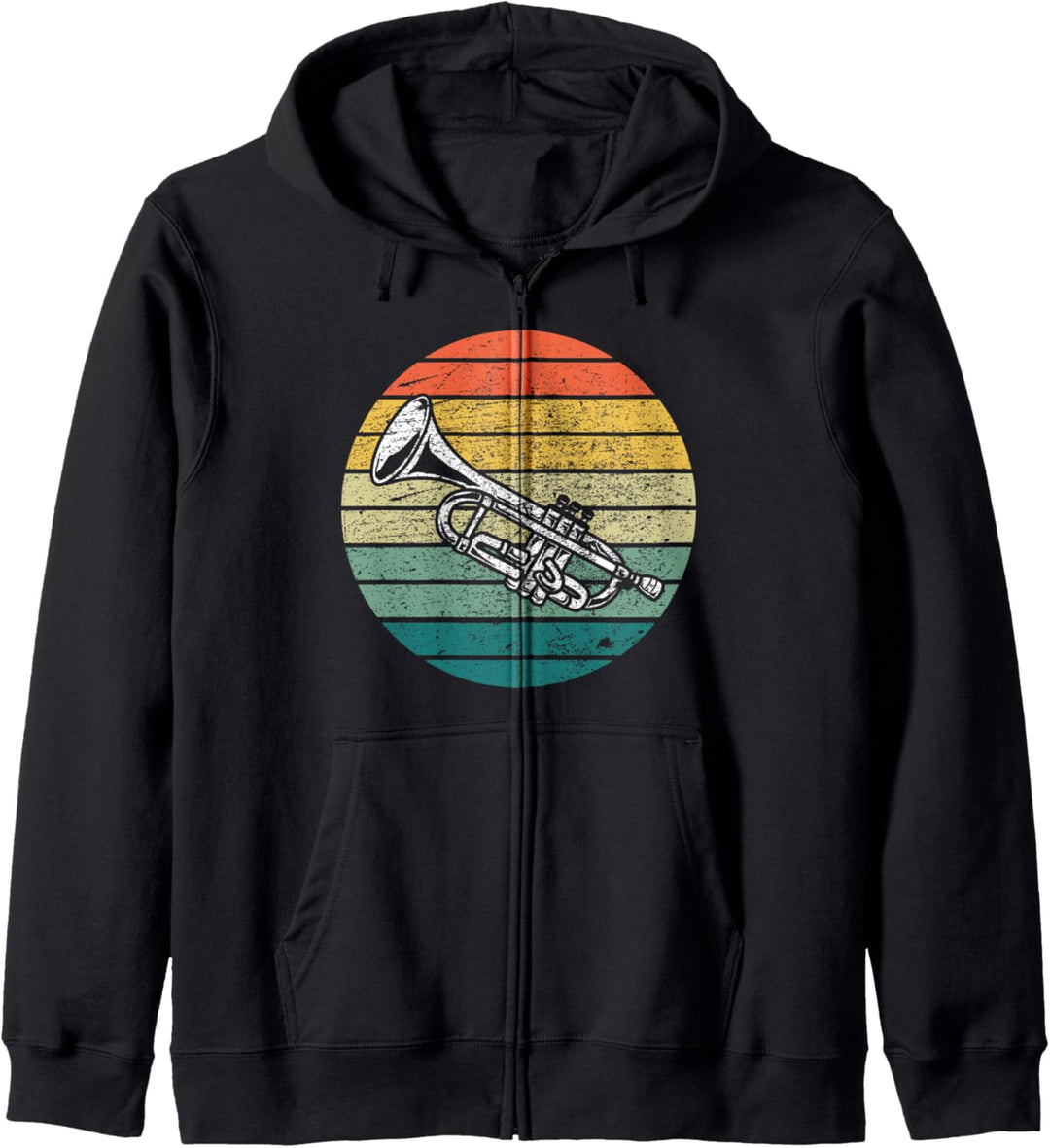 Vintage Trompeter Geschenk Retro Musiker Trompeten Kapuzenjacke