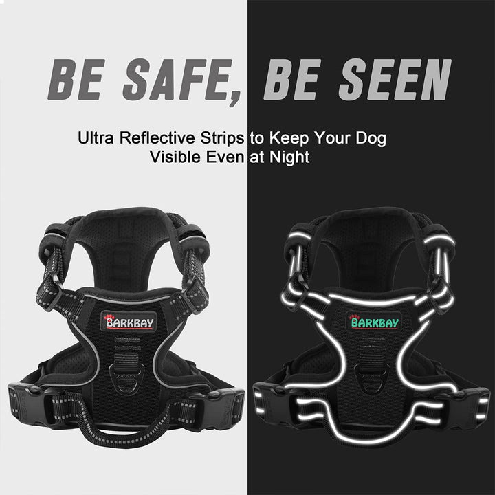 BARKBAY No Pull Dog Harness Front Clip Heavy Duty Reflective Easy Control Handle for Large Dog Walki