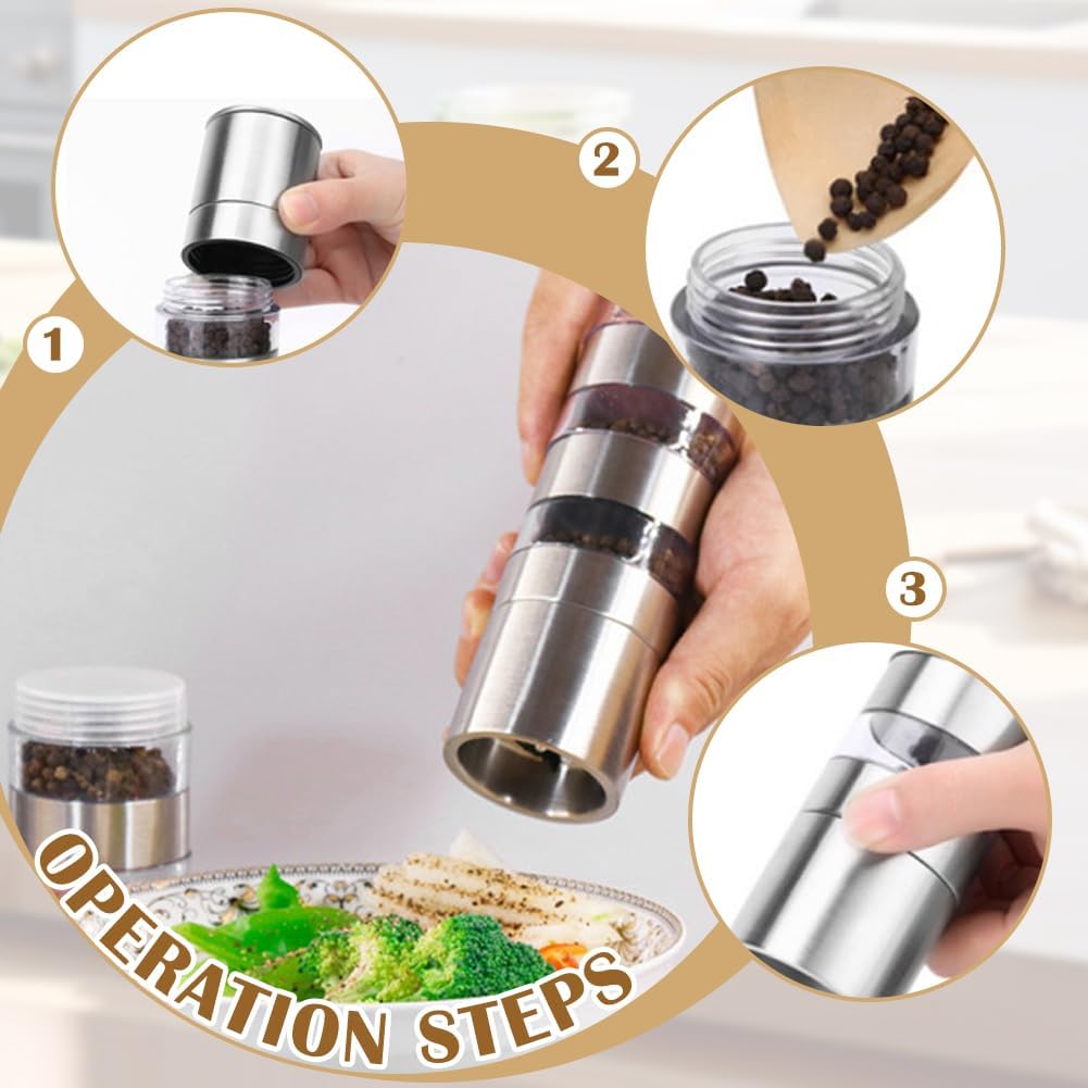5 lagige Edelstahl Gewürzmühle – Robustes Camping Zubehör & Outdoor Küchen Gadget für Wanderer und C