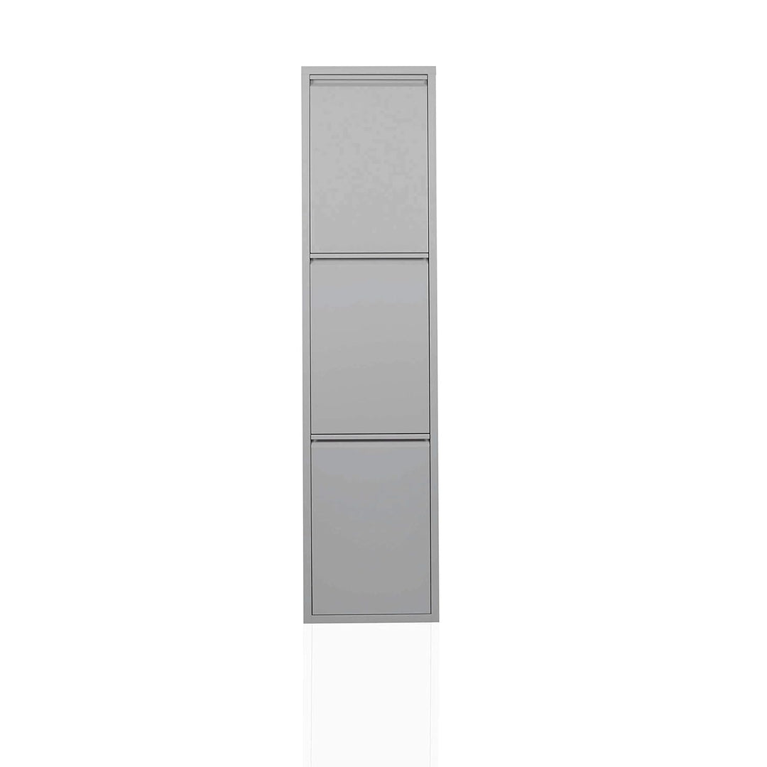 Betten-ABC Refina Mehrzweckschrank, Mülltrenner, platzsparend, aus pflegeleichtem Metall Farbe Grau,