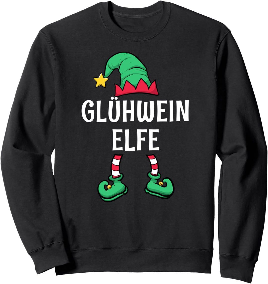 Glühwein Elfe Partnerlook Familien Outfit Frauen Weihnachten Sweatshirt