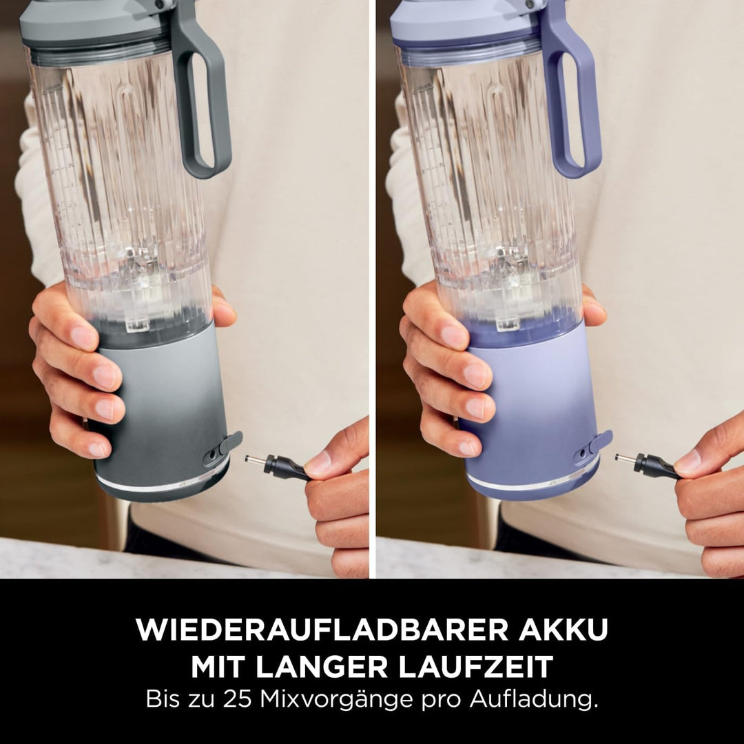 Ninja Blast Max Tragbarer Mixer/Blender/Smoothie Maker, 570 ml, wiederaufladbar, Mixbecher & auslauf