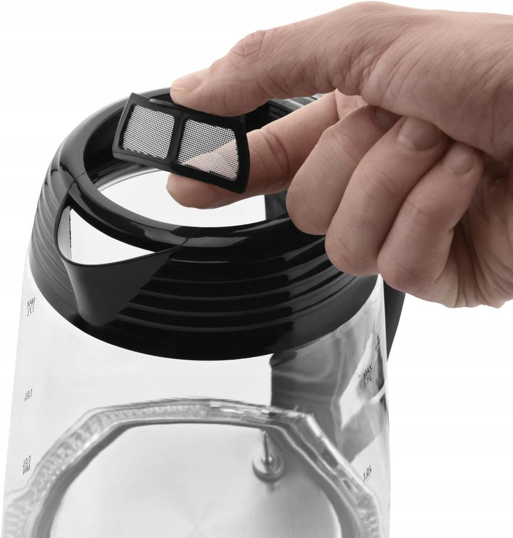 HYUNDAI VK 780 Glas Wasserkocher mit 7 Temperatureinstellungen I 40-100°C I LED Beleuchtung I Warmha