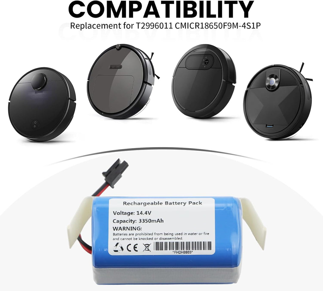 ANTIEE Vacuum Cleaner Akku für T2996011, CMICR18650F9M-4S1P Home Cleaner Heimroboter 14.4V 3350mAh
