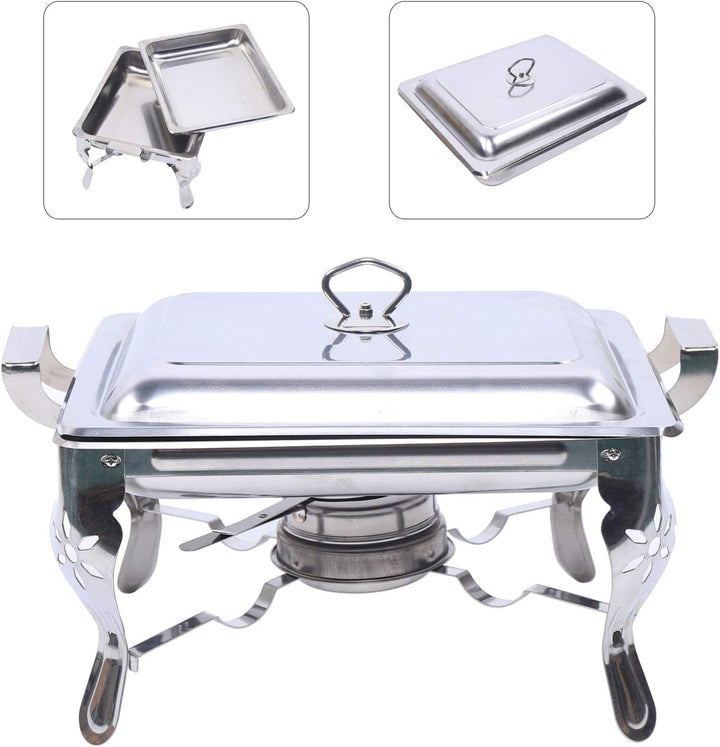 6L Speisewärmer Edelstahl Buffetwärmer Chafing Dish Warmhaltebehälter, Spülmaschinenfest mit Deckelg