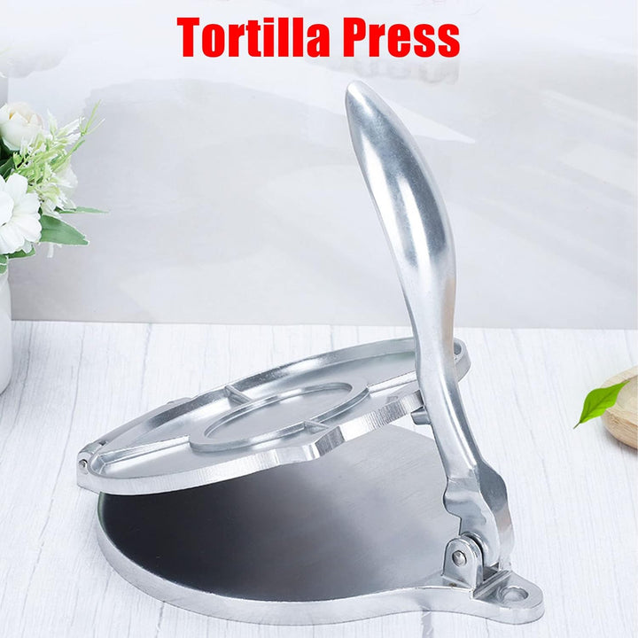 Tortilla-Presse, Roti-Presswerkzeug, 20 Cm, Aluminiumlegierung mit Gebogenem Griff, Geeignet für die