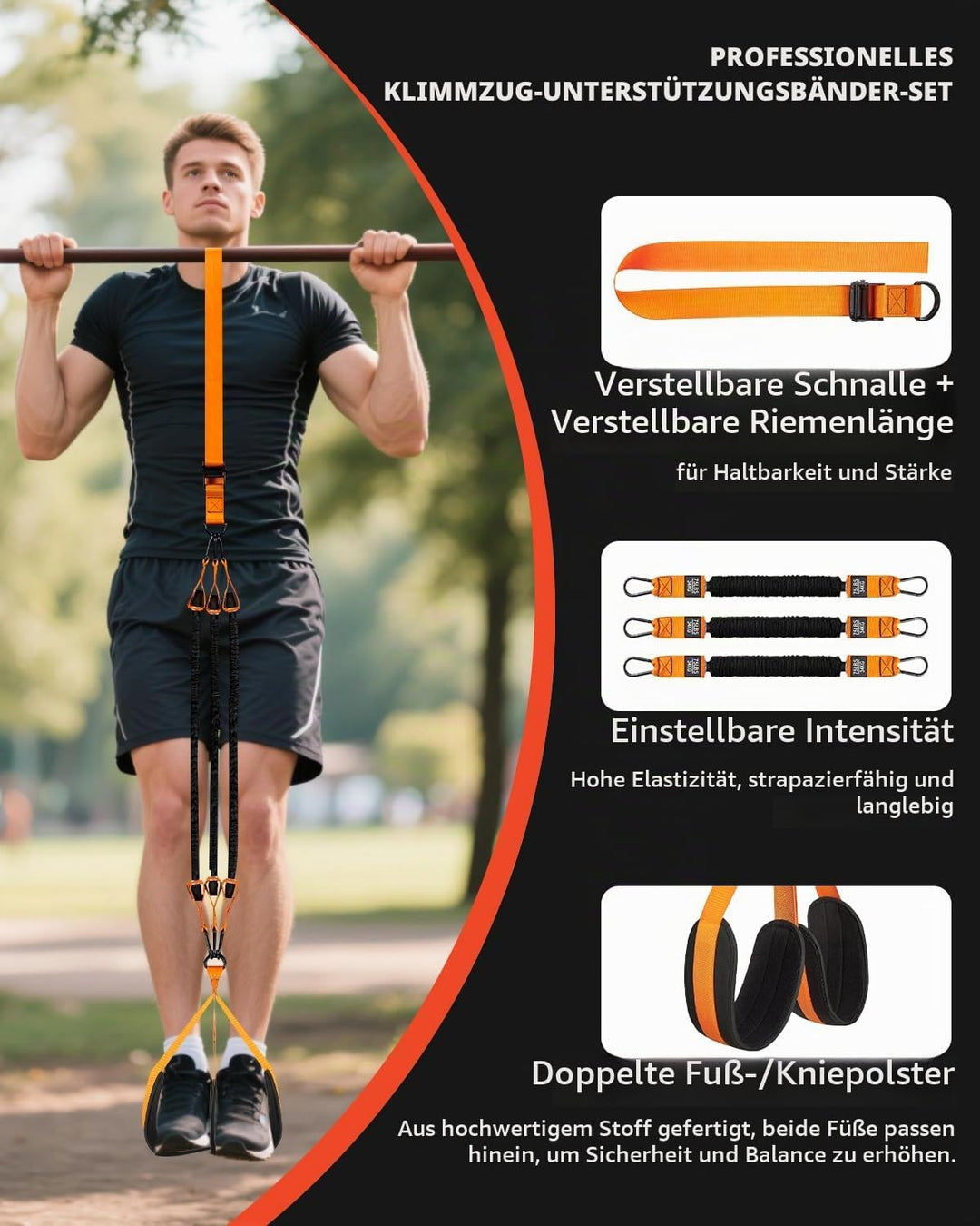 Abahub Klimmzugband Set Klimmzughilfe Widerstandsbänder Pull UP Band für Klimmzüge, Training zu Haus