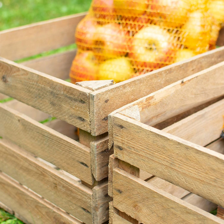 LAUBLUST Alte Vintage Holzkisten 3er Set - ca. 50x40x30cm, Natur | Gebrauchte Weinkisten &amp; Obstkiste