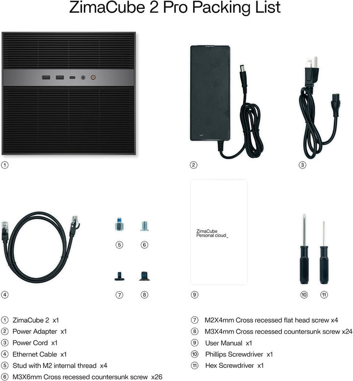 ZimaCube Pro 2 NAS mit Intel Core i5, 10GbE &amp; Thunderbolt 4 | 6 SATA + 4 M.2 Speicher, Docker, Priva