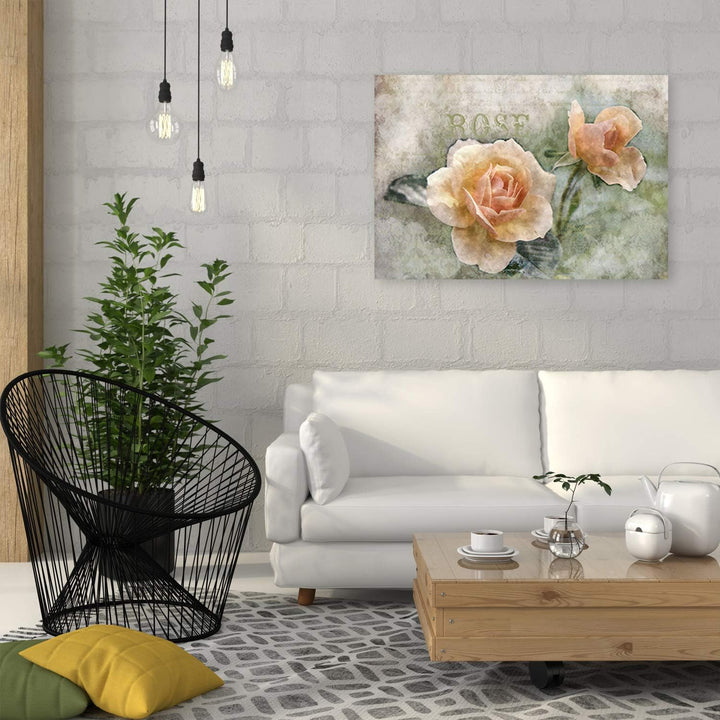 Feeby Bilder Blumen Orange Rosen XXL 90x60 cm 1Teilig Wohnzimmer Schlafzimmer Wandbilder Modern Bild