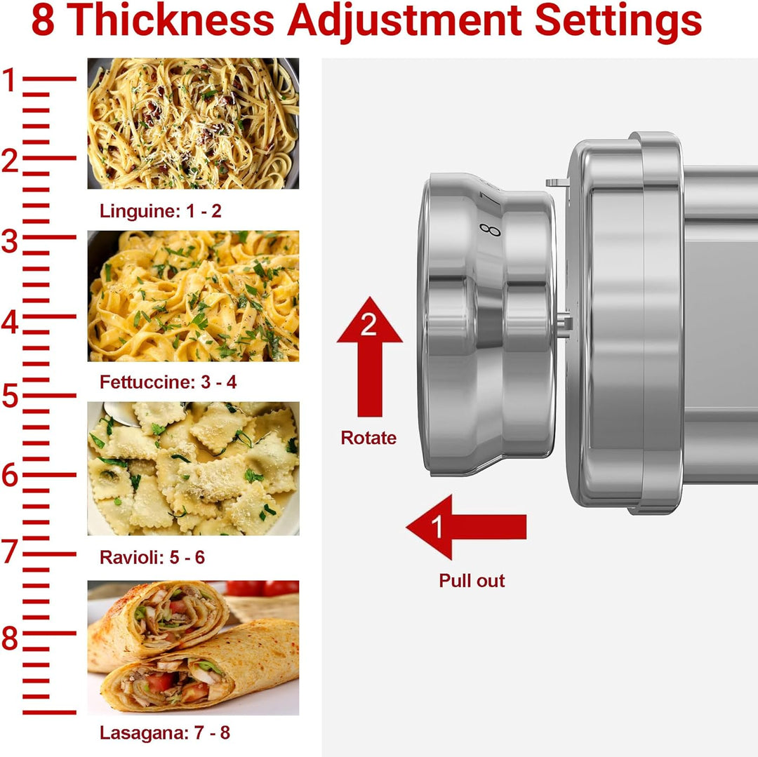 Eascandy All Metal Pasta Maker Attachment for KitchenAid, 3 in 1 Pasta Attachment for Kitchen Aid St