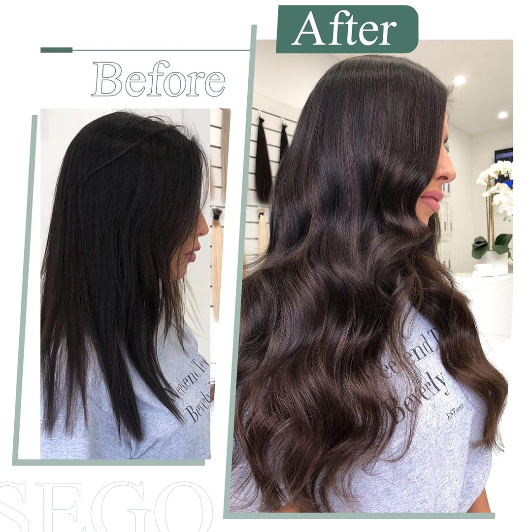 SEGO Clip in Extensions Echthaar Haarverlängerungen DICKER Remy 7A 100% Echtes menschliches Haar 1 T