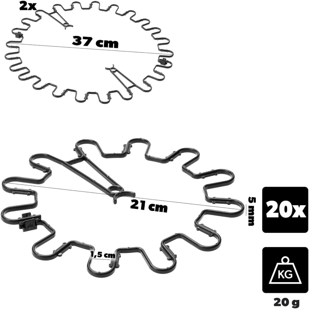 KADAX Staudenhalter Rund Ø 21 cm im 20er Set, Pflanzenhalter aus Kunststoff, Pflanzenstütze, Stauden
