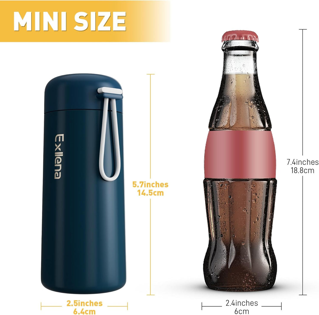 Trinkflasche klein 250ml – Mini-Thermosflasche mit Silikon-Griff, 100% Auslaufsicher, kleine Trinkfl