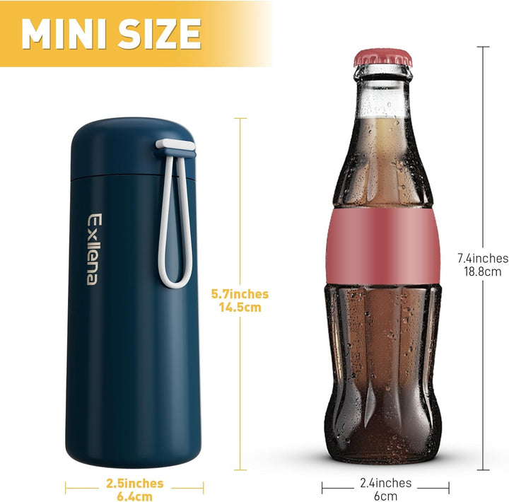 Trinkflasche klein 250ml – Mini-Thermosflasche mit Silikon-Griff, 100% Auslaufsicher, kleine Trinkfl
