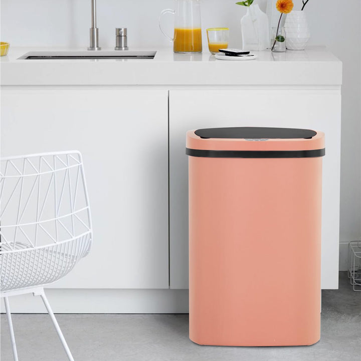 BestOffice Mülleimer mit Sensor | 50-Liter-Kunststoffmülleimer | Rosa Kunststoff Rosa, Kunststoff Ro