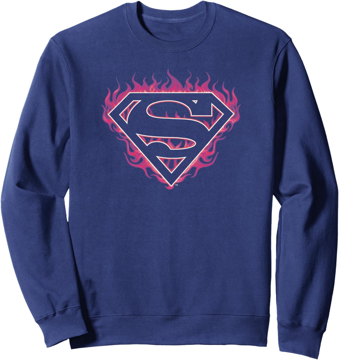 Superman Fuchsia Flames Shield Sweatshirt