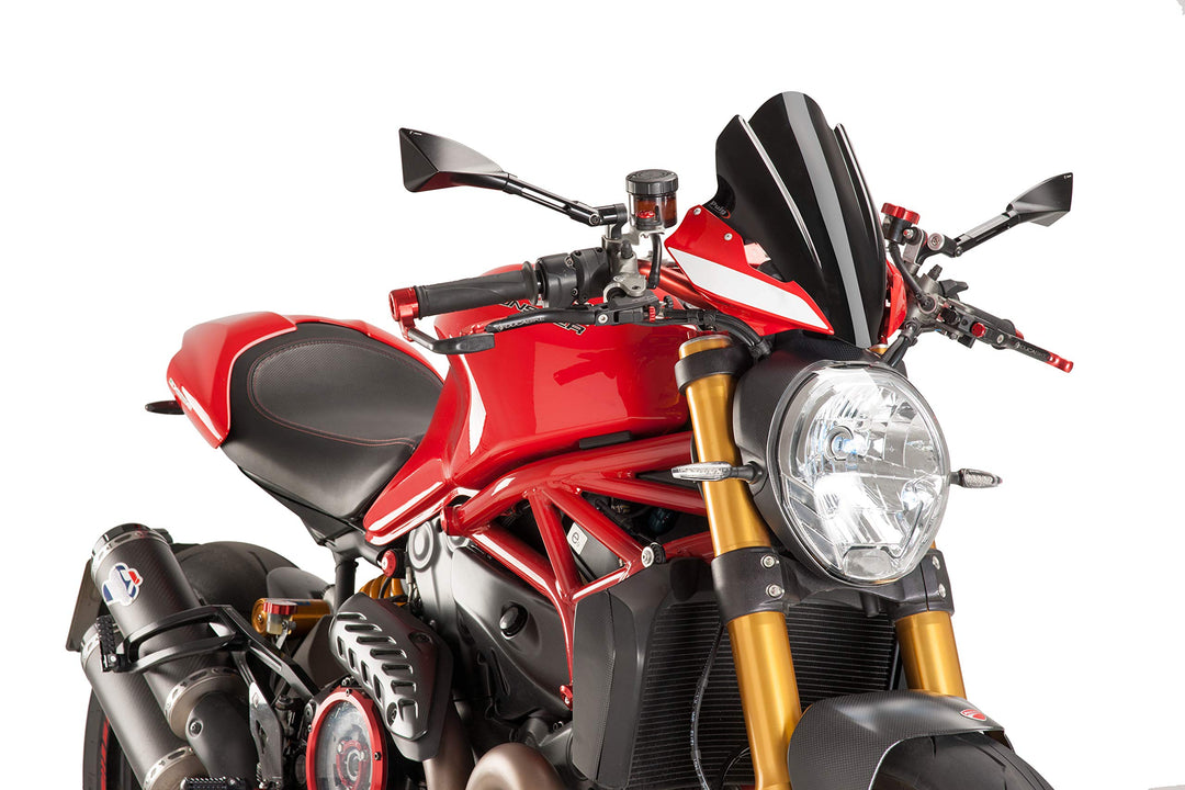 Puig 8900 N Touring Windschutzscheibe für Ducati Monster 1200 R 16 '– 17' Schwarz, Schwarz