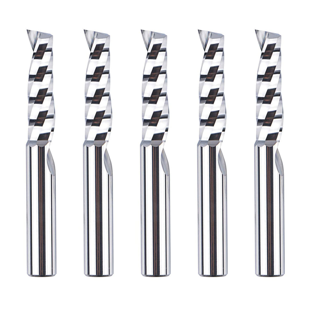 SpeTool 5 Stück Alu Fräser 6mm Schaft VHM Fräser Schaftfräser Holz 22 mm Schnittlänge CNC Fräser Hol