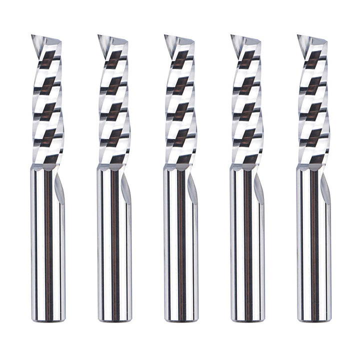 SpeTool 5 Stück Alu Fräser 6mm Schaft VHM Fräser Schaftfräser Holz 22 mm Schnittlänge CNC Fräser Hol