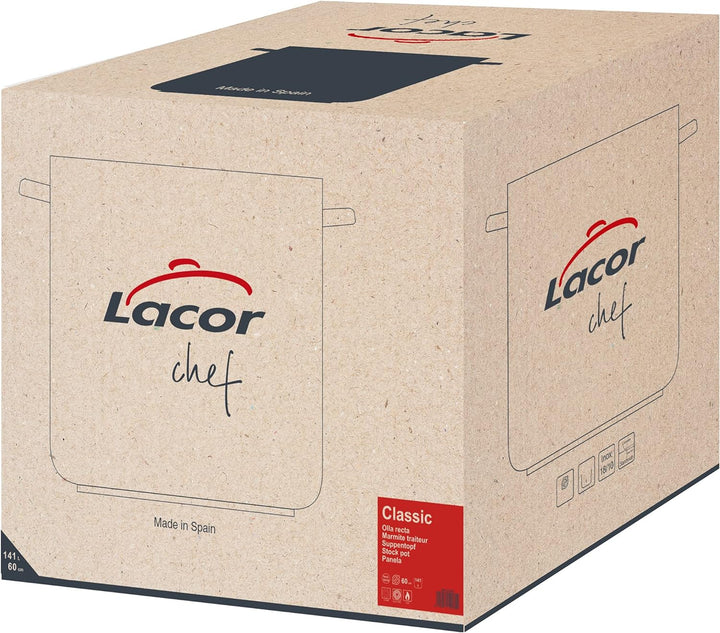 Lacor Suppentopf hoch Chef-Classic aus Edelstahl mit Deckel Gr??e: 60cm 60 Ø(cm), 60 Ø(cm)