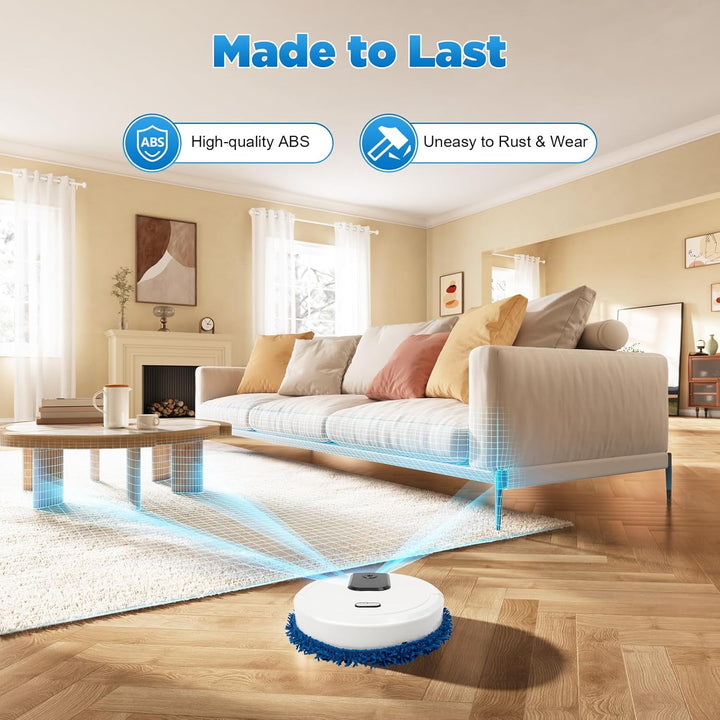 Saug und Wischroboter Selbstreinigend, Smart Saugroboter mit Wischfunktion &Hebarem Wischmopp, Robot