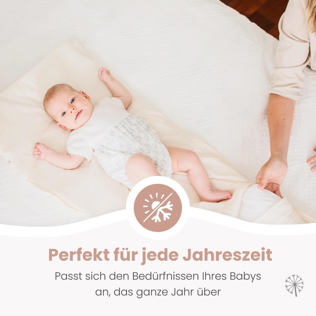 MIMUSELINA Fusssack Babyschale | Ganzjährige Einschlagdecke Winter/Sommer mit Herausnehmbarem Futter