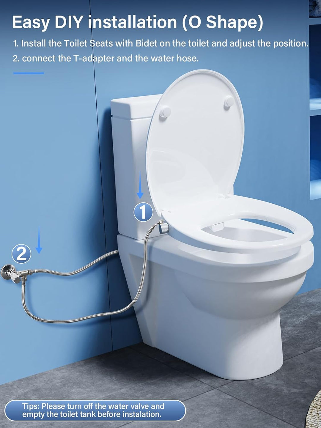 YEAUPE PRO Toilettendeckel mit Bidet, YEAUPE PRO WC Sitze mit Absenkautomatik, nicht elektrisch, mit
