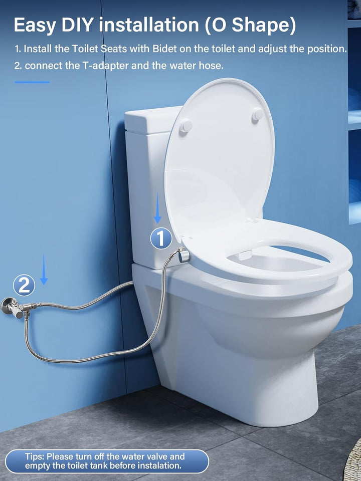 YEAUPE PRO Toilettendeckel mit Bidet, YEAUPE PRO WC Sitze mit Absenkautomatik, nicht elektrisch, mit