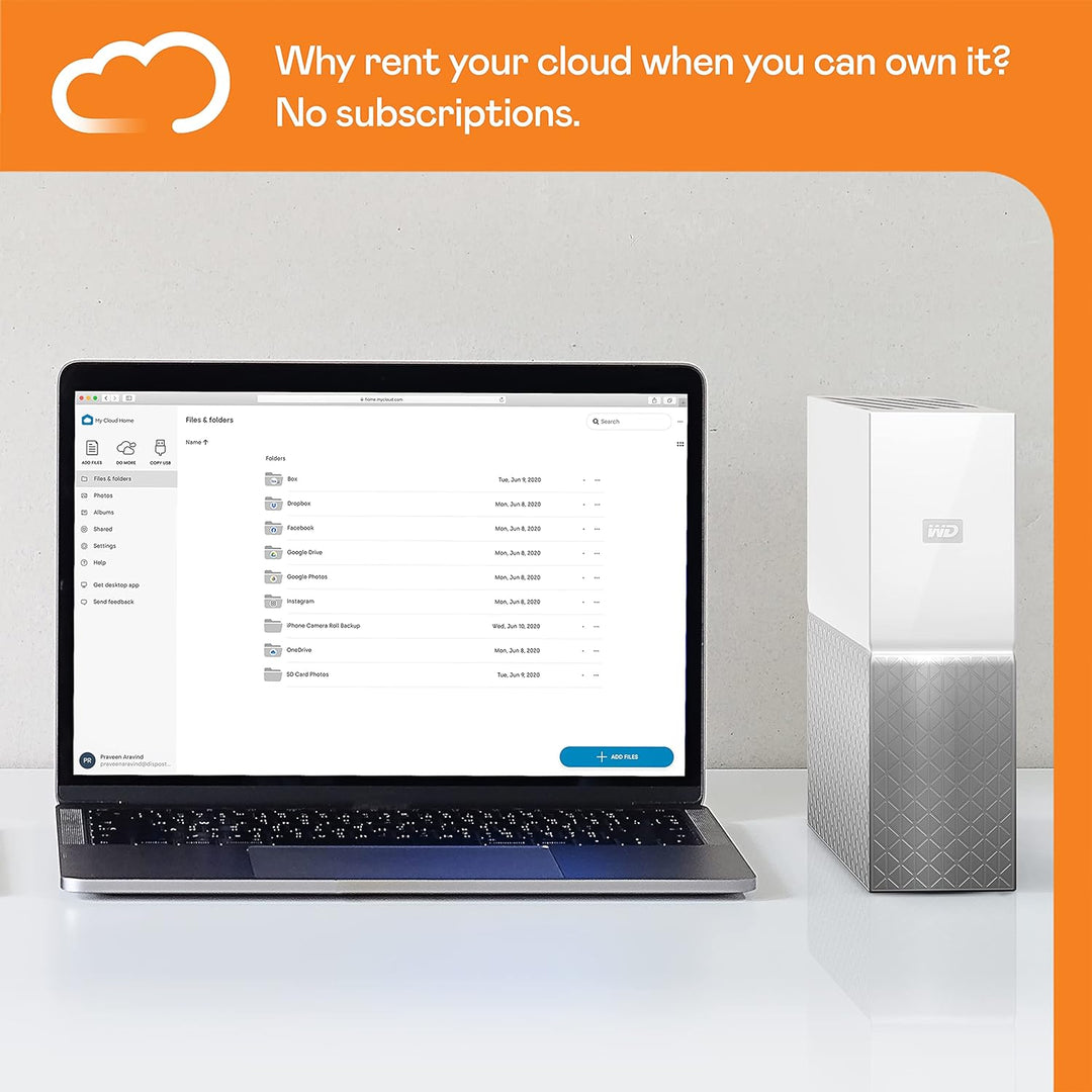 WD 8TB My Cloud Home Personal Cloud Mechanische Festplatte 8TB 1-Bay, 8TB 1-Bay