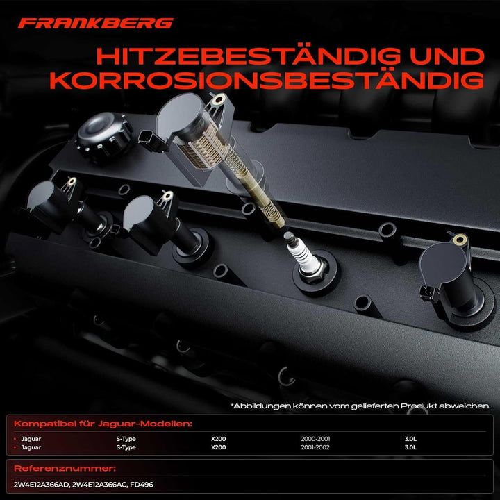 Frankberg 6x Zündspule Zündmodul für S-Type X200 LS 3.0L V6 Benzin 2000-2005 2W4E12A366AD