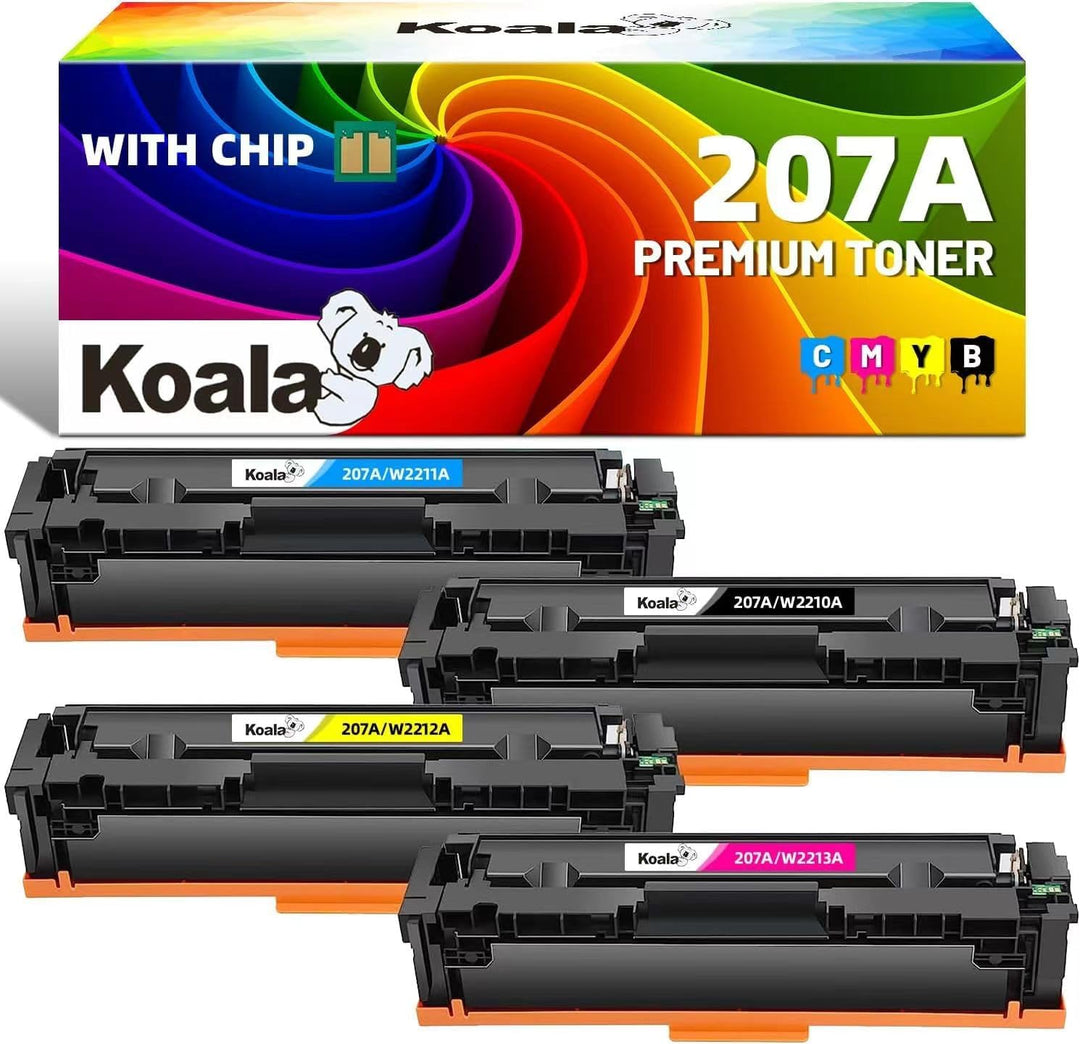 Koala 207A Tonerkartusche (mit Chip), kompatibel mit HP Toner 207A W2210A W2211A W2212A W2213A für H