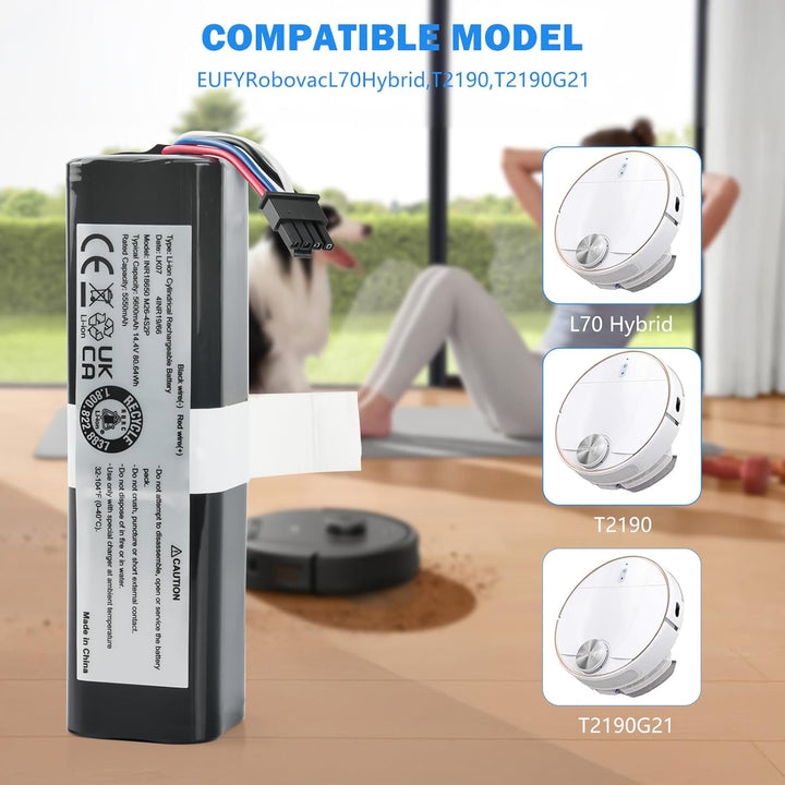 14,4 V 5600 mAh Li-Ion Akku Kompatibel mit Eufy Robovac L70 Hybrid, T2190, T2190G21, 360 S9, X90, X9