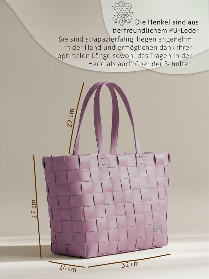 Einkaufstasche/Tragetasche mit Henkel - Einkaufskorb aus Kunststoff - Robust und Langlebend Farbe Ro