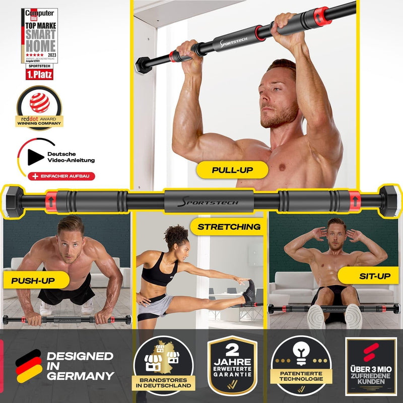 Sportstech Klimmzugstange mit innovativer Gear-Lock Funktion | sicher & schnell ohne Schrauben im Tü