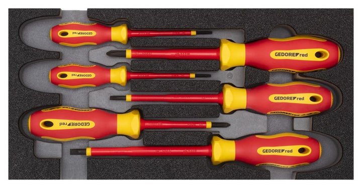 GEDORE red VDE Schraubendreher-Satz im 1/3 Schaumstoffmodul, 6-teilig