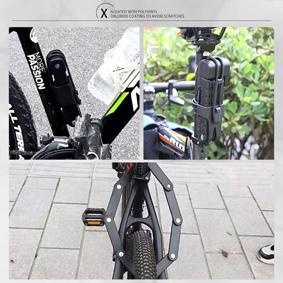 sports flyfree Fahrradschloss, 80cm Faltschloss Fahrrad, Hochsicherheits Faltschloss mit Halter und