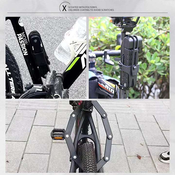 sports flyfree Fahrradschloss, 80cm Faltschloss Fahrrad, Hochsicherheits Faltschloss mit Halter und