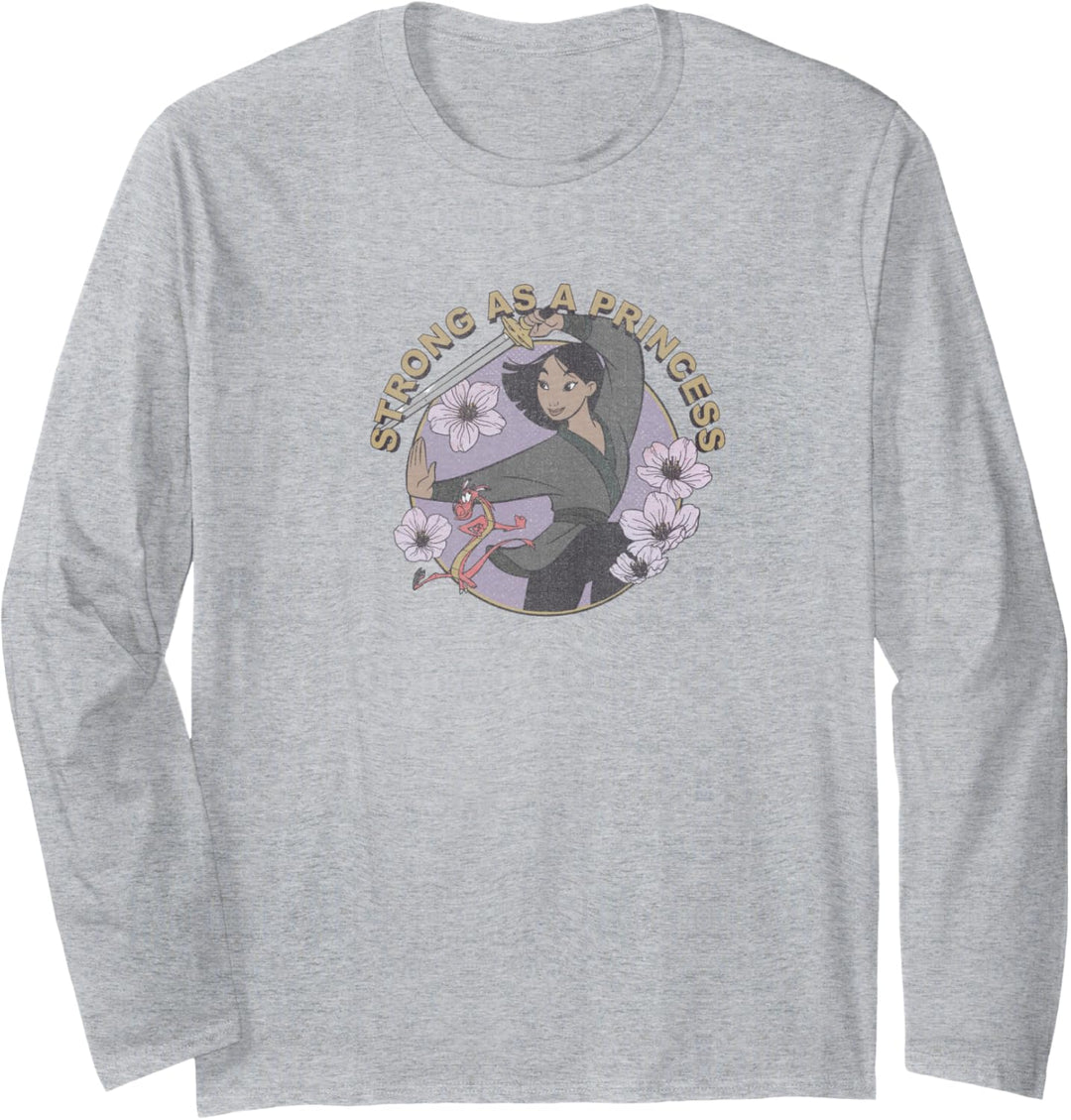 Disney Mulan Strong As A Princess Floral Langarmshirt