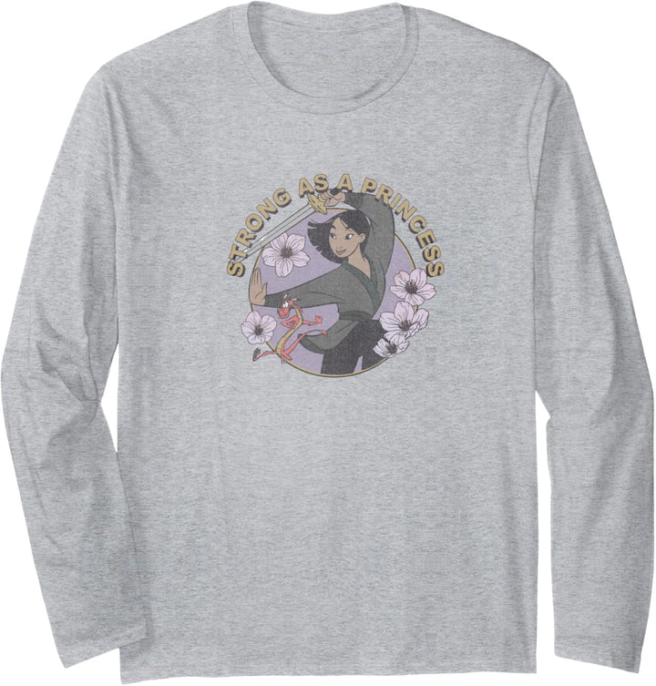 Disney Mulan Strong As A Princess Floral Langarmshirt