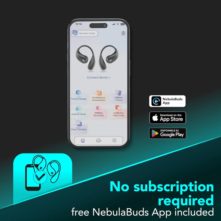 cellularline kabellose In-Ear-Kopfhörer NEBIT mit Sprachassistent, Echtzeitübersetzung in über 100 S