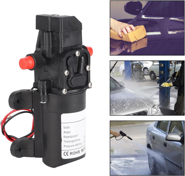 12 V Hochdruck-Wasserpumpe 5 l/min selbstansaugende Wasserpumpe für Gartensprinkler, Fenster und Tür